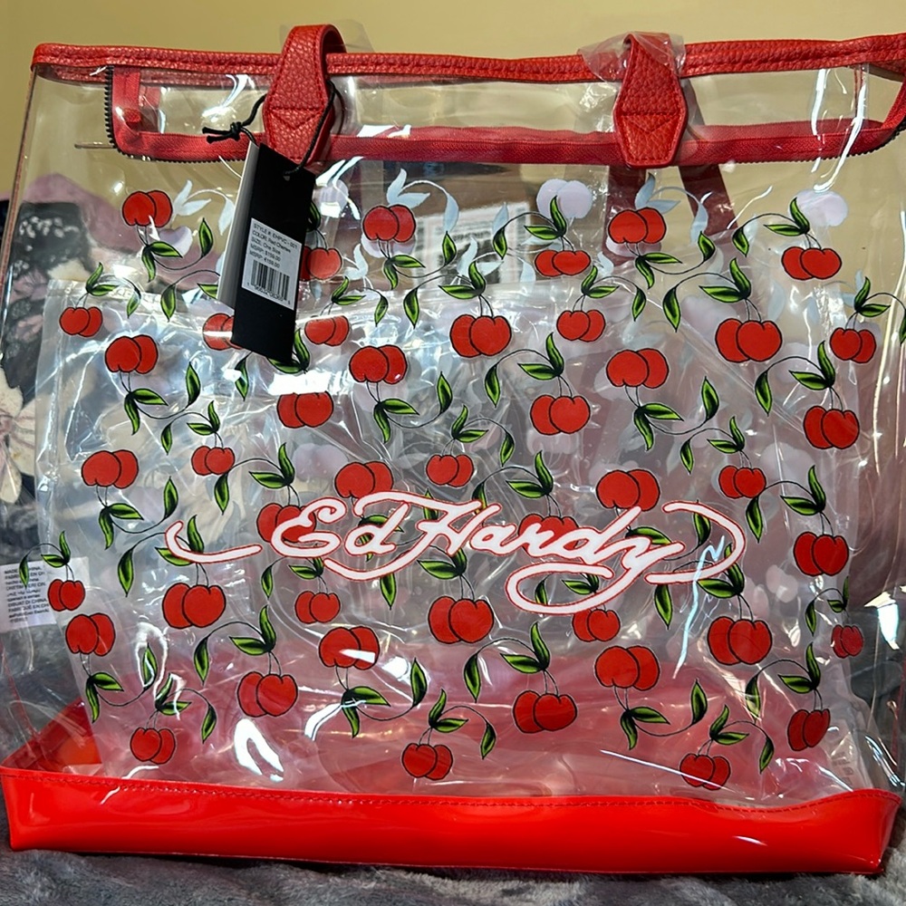 Ed Hardy red cherry Tote bag MSRP $159
